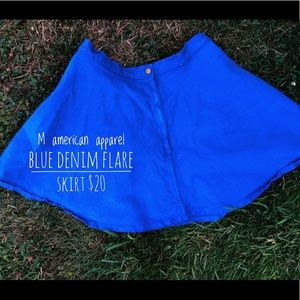 Blue denim skirt